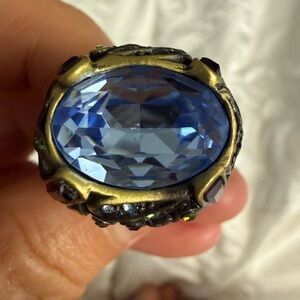 Heidi Daus Blue and Gold Statement Ring